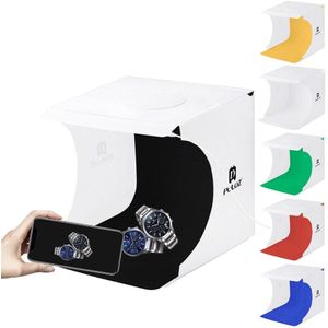 Mini Opvouwbare Light-Box Camera Foto Schieten Tent Led Fotografie Licht Softbox 6-Kleuren Achtergrond Tafelblad Schieten doos