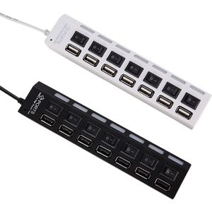 7 Port USB C HUB 2.0 JDL-A7 HUB USB Onafhankelijke Schakelaar Indicator Ultra Slim Splitter Hub met USB Kabel voor desktop