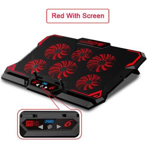 17 Inch Gaming Laptop Cooler Zes Fan Led Screen Twee Usb-poort 2600Rpm Laptop Cooling Pad Notebook Stand voor Laptop