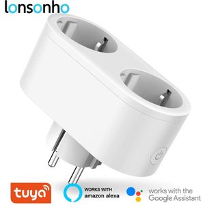Lonsonho Wifi Smart Plug Smart Socket Tuya Type F Eu Kr Plug 16A Power Monitor Energy Saver Werkt Met Google thuis Mini Alexa