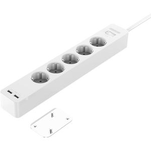 NTONPOWER Wandmontage USB Power Strip Surge Protector met 3/5 Poorten 2 USB Extension Socket EU Plug voor Thuis Netwerk filter