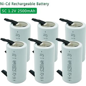 Sc 1.2V 2500 Mah Nicd Oplaadbare Batterij Sc Sub C Ni-Cd Mobiele Met Lassen Tabbladen Voor Elektrische boor Schroevendraaier Real Capaciteit