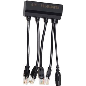 4 In 1 Power Over Ethernet Midspan Splitter Switch 10/100 Mbps IEEE802.3at/Af 2A Ip Camera Poe splitter