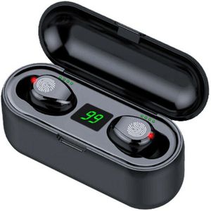 F9 TWS Bluetooth Oortelefoon LED Draadloze Hoofdtelefoon Met Microfoon Bluetooth Oortelefoon Stereo Geluid Muziek Mini Oordopjes Bluetooth Hoofdtelefoon