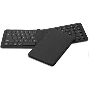 B.O.W Draadloze Bluetooth mini toetsenbord, Vouwen en zakken maat dunne keybord lederen case voor PC, Tabletten en Smartphone