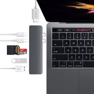 Uosible USB C Hub naar HDMI Thunderbolt 3 Adapter USB Type-C Dock Dongle met PD TF Sd-kaart reader voor MacBook Pro/Air USB-C