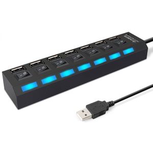 Hoge Snelheid USB Splitter Converter met Aparte Schakelaar Stekker OP/OFF HUB USB 3.0 4 7 Poorten Adapter USB C HUB OTG Adapter Aangedreven