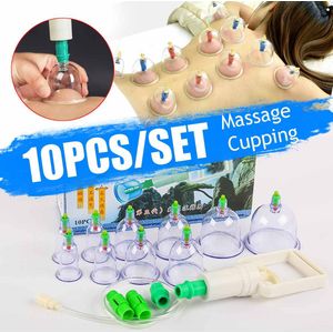 10Pcs Massage Vacuüm Cupping Set Dikkere Magnetische Opzuigen Cupping Blikjes Cupuncture Massage Zuignap