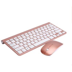 2.4Ghz Ultradunne Draadloze Toetsenbord En Muis Combo Met USB Ontvanger Muis Toetsenbord set Voor Apple PC WindowsXP /7/8/10 (rose gaan