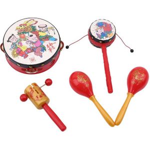 Baby Kids Rammelaar Pellet Drum Cartoon Muziekinstrument Speelgoed Baby Kids Chinese Traditionele Rammelaar Drum Muziek Speelgoed