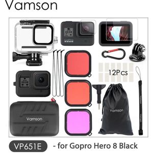 Vamson Voor Gopro Hero 8 7 6 5 Zwart 45M Onderwater Waterproof Case Camera Duiken Behuizing Mount Voor Gopro accessoire VP630