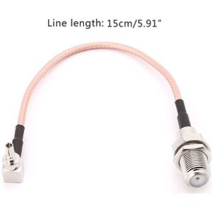 F Type Female Jack Naar CRC9 Mannelijke Haakse RG316 Pigtail Kabel 15 Cm Voor Modem