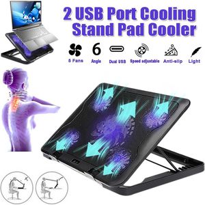 Insma 5 Fans Led Cooling Verstelbare Pad Usb Cord Voor Laptop Notebook 7-17 Inch Stand Pad Voor Laptop pc Cooler Voor Notebook