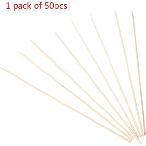 50 Stuks Bamboe Spiesjes Barbecue Bbq Kebab Sticks Party Buffet Eten Wegwerp Picks Camping Koken Gereedschap