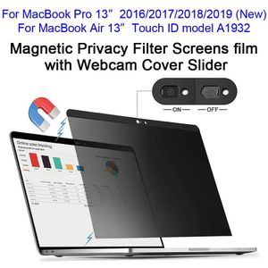 Magnetische Privacy Filter Schermen film met Webcam Cover Slider Voor MacBook Pro 13, touch ID Air 13 &quot;A1932