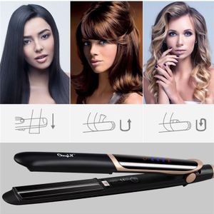 Infrarood Flat Iron Stijltang Curler Crimper LED Display Professionele Keramische Styling Tool Rechttrekken Krultang P34
