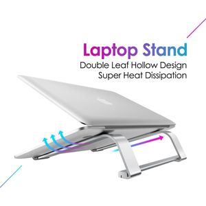 Aluminium Alloy Double Leaf Hollow Laptop Stand Desktop Tablet Houder Staande Bureau Voor Ipad Macbook Pro Air Notebook Chromebook