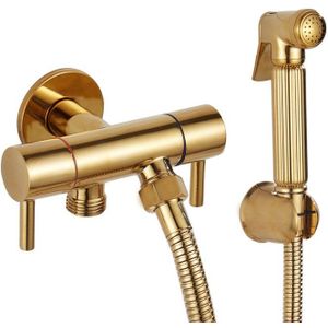 Goud Bidets Kraan Sproeier Toilet Hoek Valve Handheld Hygiënische Tuin Kraan Bidet Hoofd Huisdier Sproeier Tap BDG10