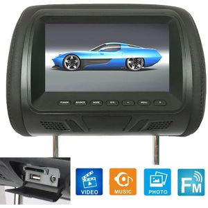 Auto Universele 7Inch Tft Led Scherm Auto Mp5 Speler Achter Hoofdsteun Digitale Display Ondersteuning Av / Usb / Sd input/Fm/Speaker - Bla