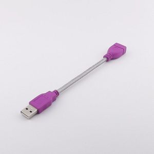 1 pcs Paars USB 2.0 A Male Stekker Aan EEN Vrouwelijke Jack Extension Flexibele Metalen Standaard Kabel 15 cm