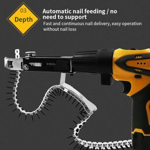 Roestvrijstalen Huishoudelijke Professionele Elektrische Houtbewerking Tool Met Schroeven Keten Nail Adapter Power Draagbare Boor Attachment