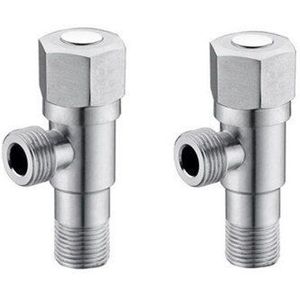2 stuks Hoek Kleppen SUS304 rvs geborsteld Keuken Hoekstopkraan voor Wc Wasbak Boiler AG084