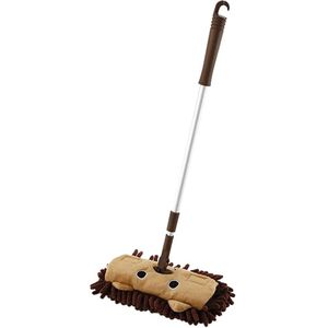 Mini Schoon Vegen Mop Microfiber Cartoon Platte Dweil Voor Kids Chenille Kinderen Rollenspel Speelgoed, Afneembare, 360 Graden Rotatie