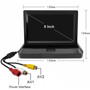 5.0 &quot;Kleur HD CCD Auto Display 5 Inch Vouwen Digitale Scherm 2 Kanaals Video-ingang DVD Speler DC 12/24V Monitor