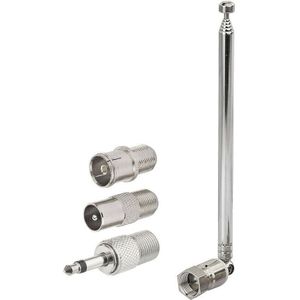 F Type Telescopische Antenne Antenne 75 Ohm Met Tv/3.5 Adapter Golf Radio Fm