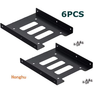 6Pack Ssd Montagebeugel 2.5 Tot 3.5 Adapterhdd Ssd Harde Schijf Bays Houder Metalen Montagebeugel Adapter Voor pc Ssd