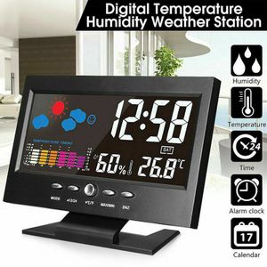 Lcd Elektronische Kalender Digitale Klok Temperatuur Vochtigheid Monitor Thermometer Thuis Kantoor Weersverwachting Snooze Wekker