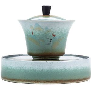 Sancai Terrine Pot Lager Set Antieke Blauw-Witte Thee Hittebestendige Keramische Kung Fu Thee Cup thuis Sopera De Ceramica Gaiwan