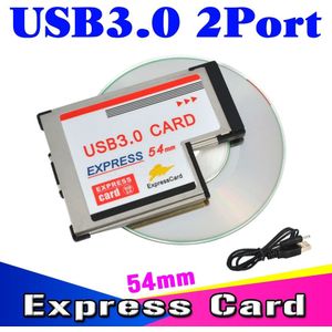 Kebidumei USB3.0 Expresscard Express Card Adapter 5Gbps Dual 2 Poorten Hub Pci 54 Mm Slot Expresscard Voor Laptop notebook