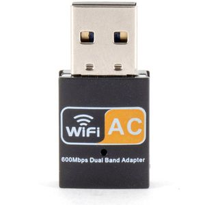 600 Mbit/s 2.4G/5GHz Draadloze USB Lan-kaart X PC WiFi Adapter 802.11ac Dual Band