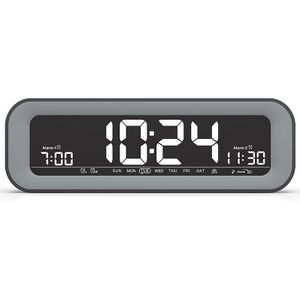 Digitale Klok Met Led Auto Backlight Fm Radio Klok Met Timer En Temperatuur Grote Display Kalender Klok Met Dual Alarmen