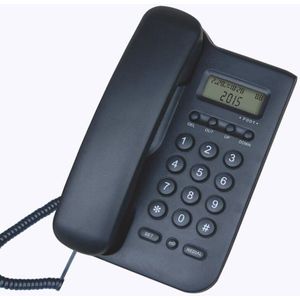 Draadgebonden Telefoon Desktop Muur Opknoping Vaste Telefoon Met Nummerherkenning, Verstelbare Display Helderheid, Voor Home Office, Zwart