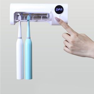 Smart Inductie Uv Licht Tandenborstelhouder Sterilisator Doos Tandenborstel Cleaner Tandpasta Dispenser Wall Mount Badkamer Sets