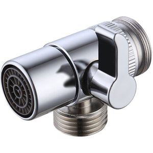 Kraan Valve Diverter Adapter Koperen Badkamer Aanrecht Klep Water Tap Kraan Splitter Adapter voor Thuis Wc Bidet Sproeier