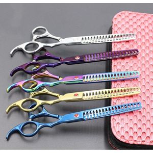 7 ""Professionele Hond Schaar Roestvrij Staal Dunner Blikscharen Honden Katten Grooming Schaar Haar Trimmen Gereedschap Tesoura