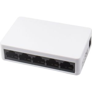 RJ45 5 Poorten Fast Ethernet Network Switch 10/100Mbps Lan Switcher Hub Met Power Adapter Voor Desktop Pc