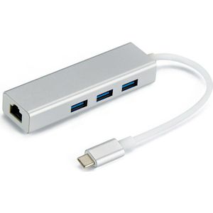 Externe Netwerkkaart Thunderbolt 3 naar Ethernet 3 Poorten USB 3.0 HUB Type C naar RJ45 100Mbps LAN Adapter gegevens Voor Macbook