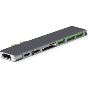 Dual Port Usb Type-C Hub Naar Hdmi Lezen Kaart Pd Opladen USB3.0 Docking Converter