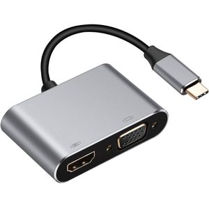 4 In 1 Type C Naar Hdmi Vga Adapter 4K Type C USB-C Hub Video Converters Adapter Voor Macbook usb 3.0 Docking Station