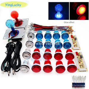 Diy Led Joystick Arcade Kits 2 Spelers Met 20 Led Arcade Knoppen + 2 Joysticks + 2 Usb Encoder Kit + Kabels Arcade Game Delen