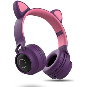 Bluetooth Hoofdtelefoon, Kat Oor Led Light Up Draadloze Opvouwbare Hoofdtelefoon Over Ear Met Microfoon En Volumeregeling Voor Iphone