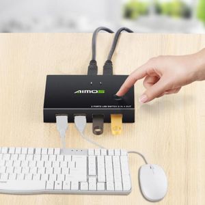 Usb 2.0 Schakelaar Kvm Switcher Splitter Box Voor 4 Pc Delen Printer Toetsenbord Muis Kvm 4K Usb Hdmi Kvm switch Box Video Display