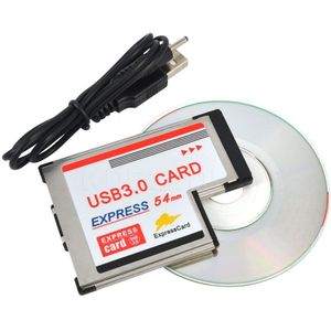 Kebidumei Usb 3.0 Pci Express Card Adapter 5Gbps Dual 2 Poorten Hub Pci 54Mm Slot Expresscard Converter Voor laptop Notebook