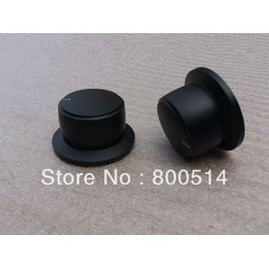 1 stks CNC Volledige Aluminium Massief Volume Knop Diameter: 44mm Schacht diameter: 34mm H: 25mm Zwart