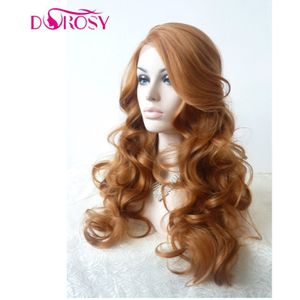 DOROSY HAAR Hoge Temperatuur Fiber Perrque U Deel 613 Volledige Lange Diepe Golf Blonde Synthetische Lace Front Pruik Voor Vrouwen kostuum