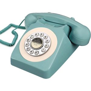 Blauwe Retro Telefoon Vaste Mooie Antieke Telefoon Oude Mode Vaste Telefoons Van 1960S Beste Europese Stijl Telefoon